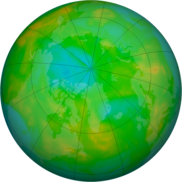 Arctic ozone map for 06 July 1992